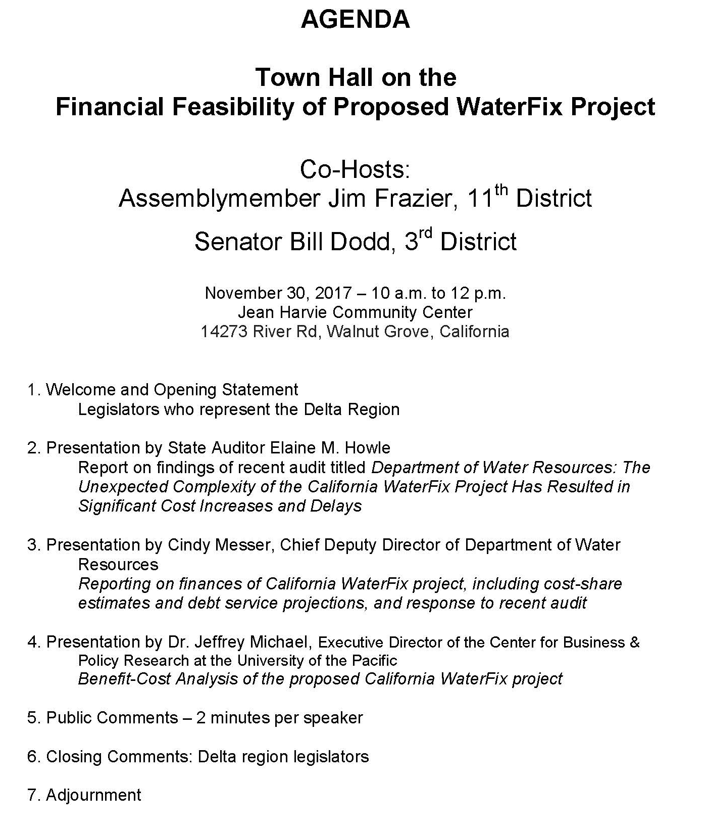 Delta legislators to hold town hall on financial feasibility of Delta Tunnels project