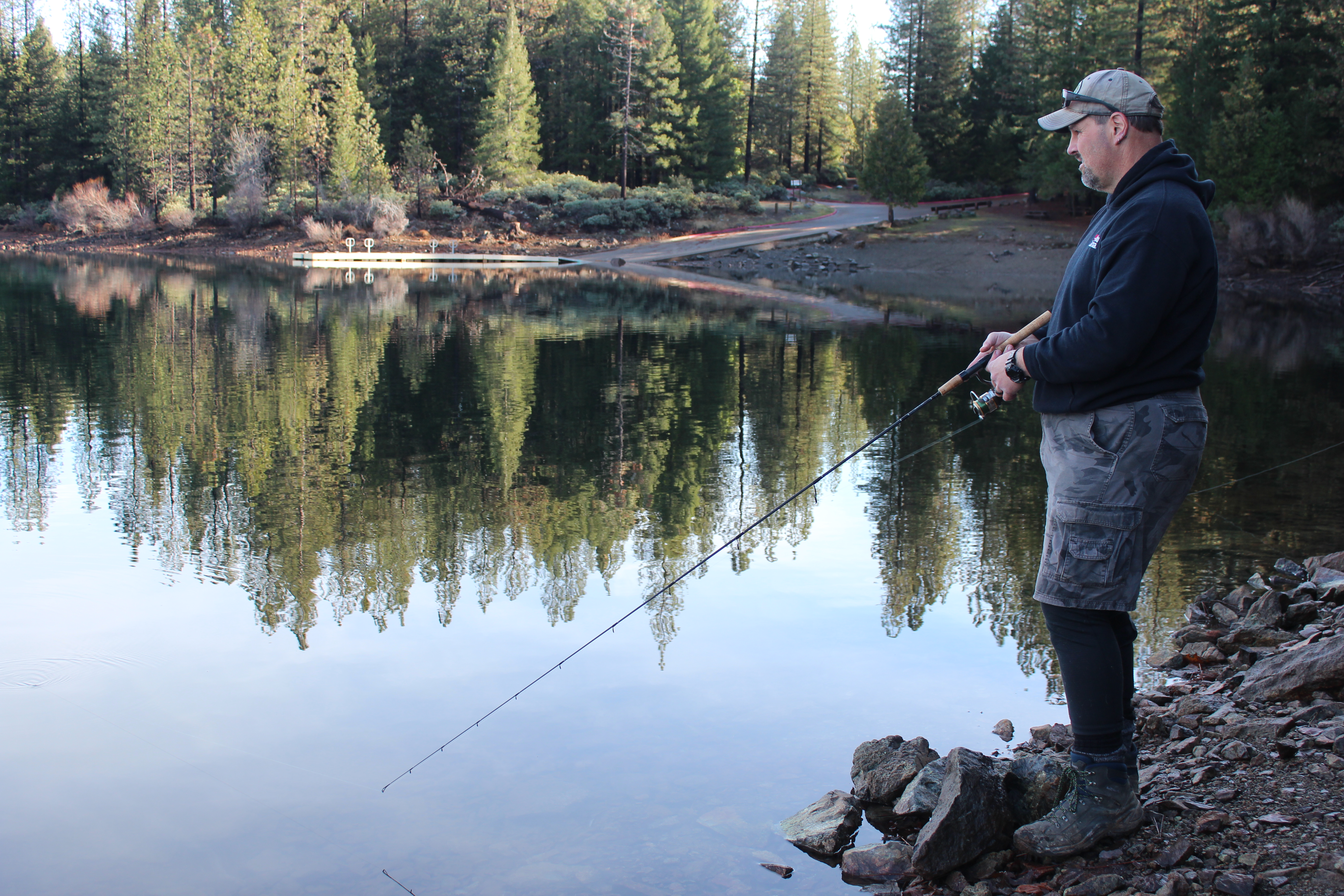 Rainbow Trout, Black Bass Offer Top Sugar Pine Reservoir Fare