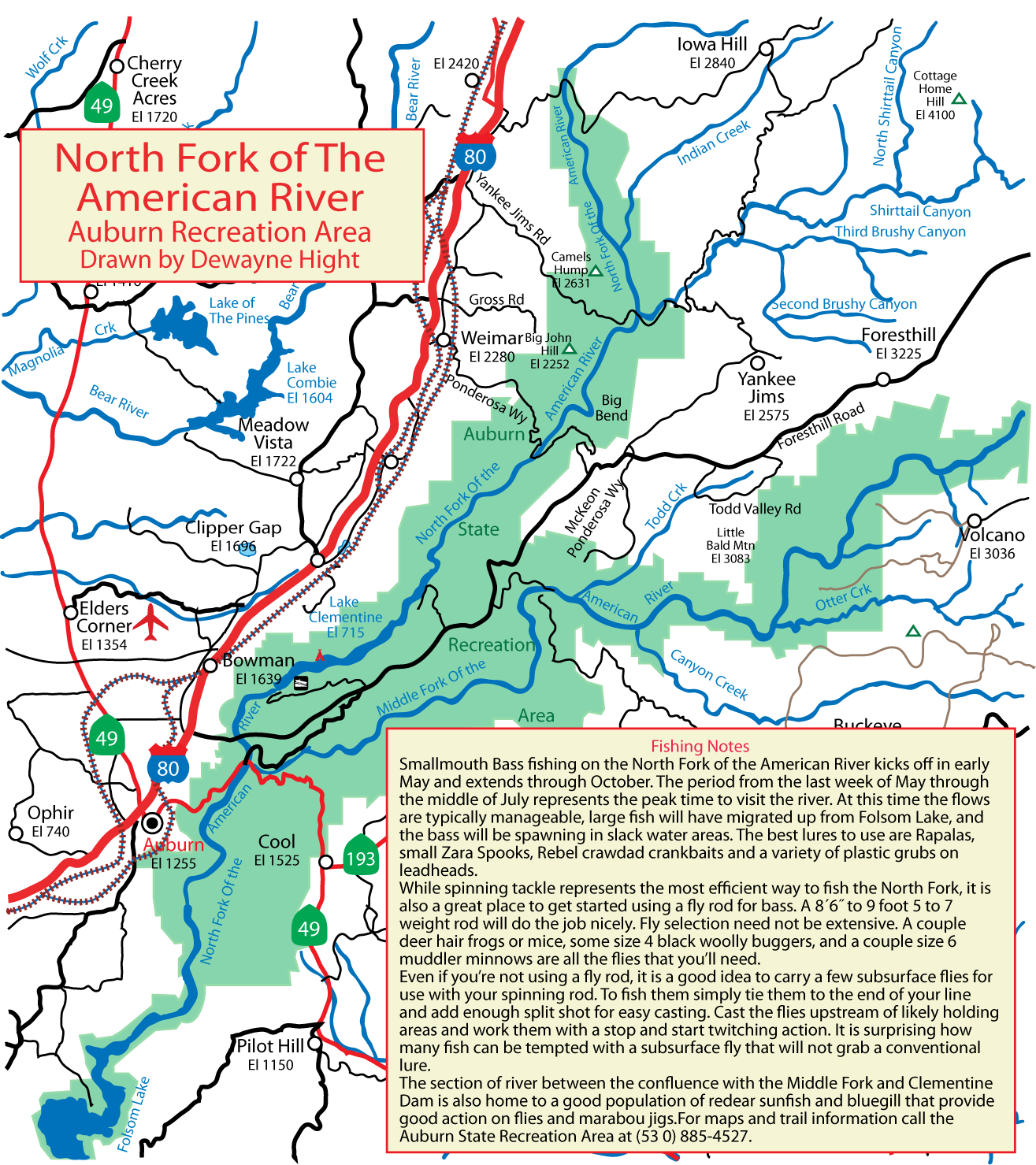 American River North Fork Map