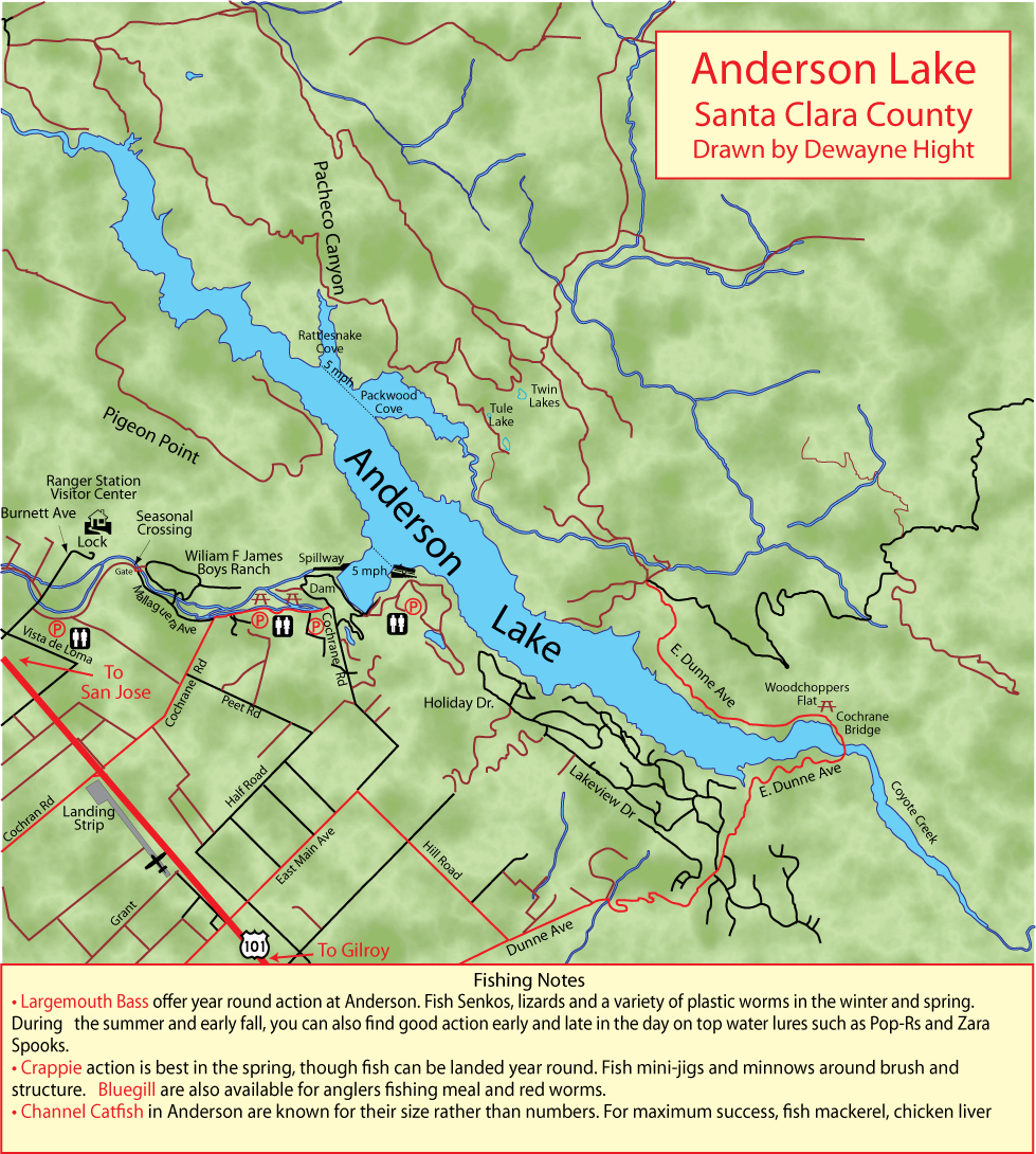 Anderson Reservoir Map