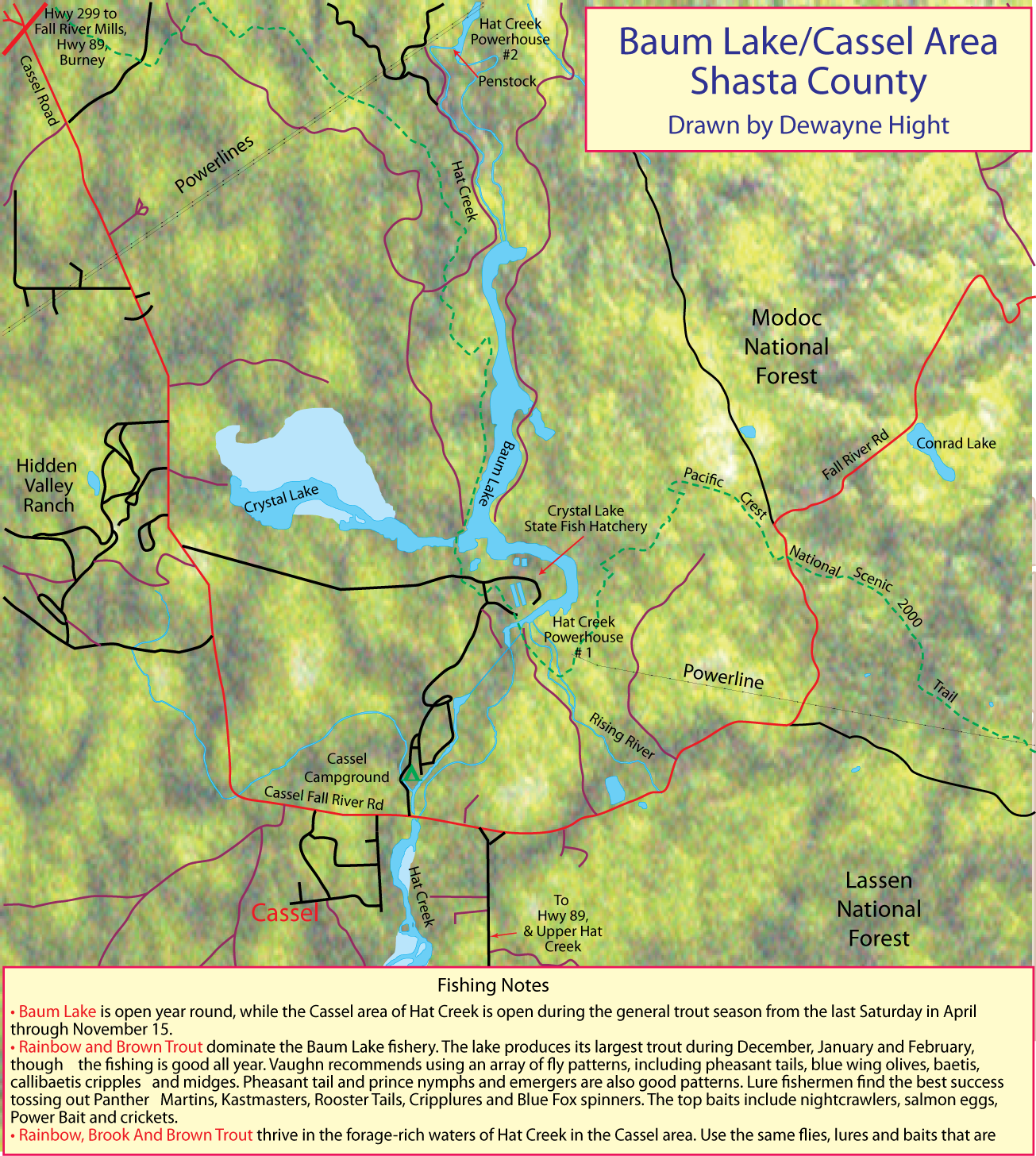 Baum Lake Map