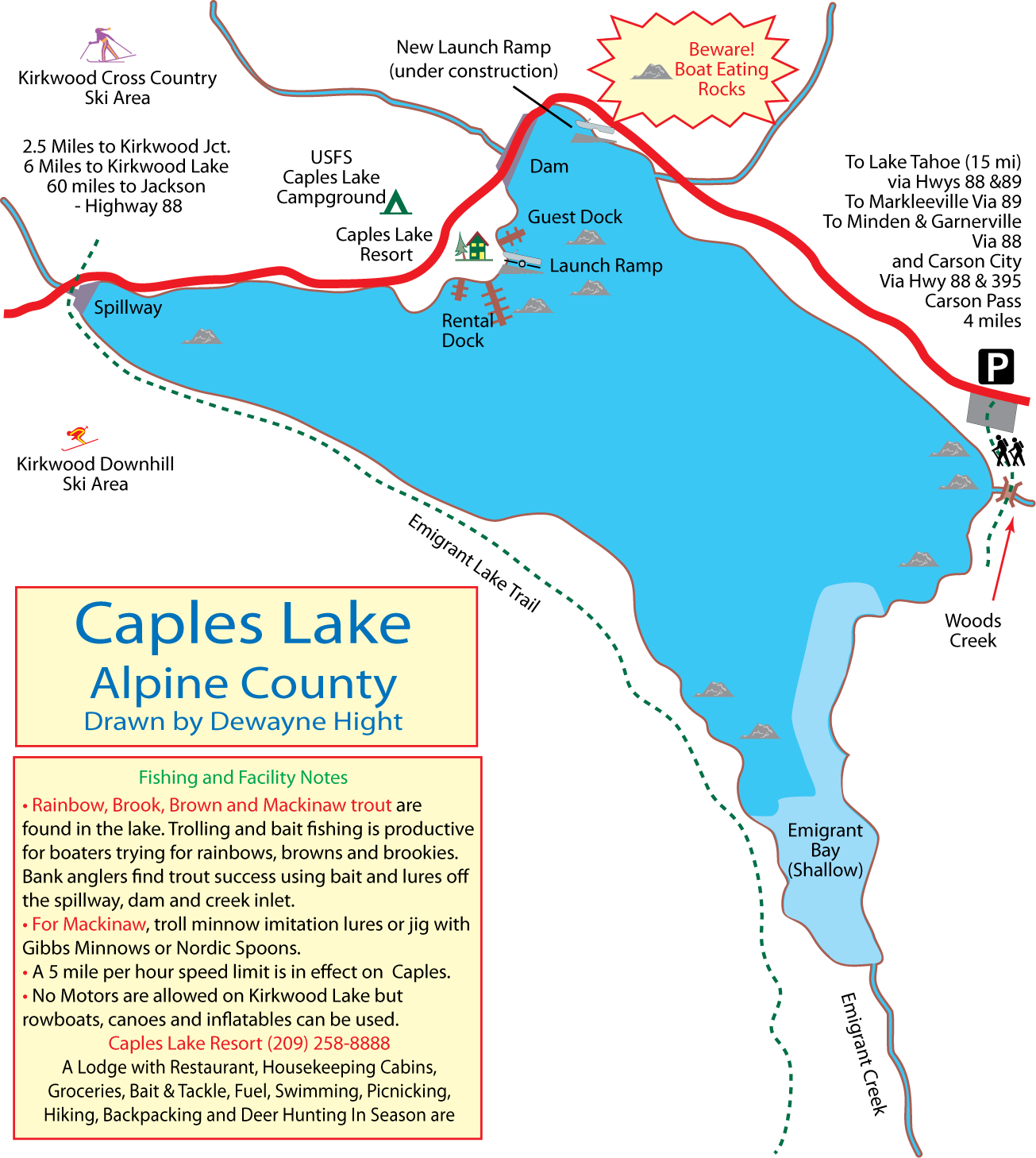Caples Lake Map