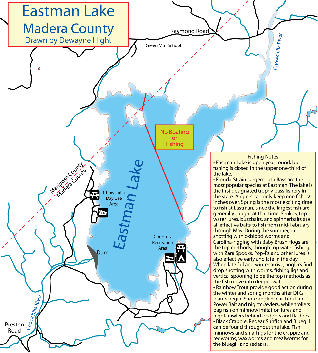 Eastman Lake Map