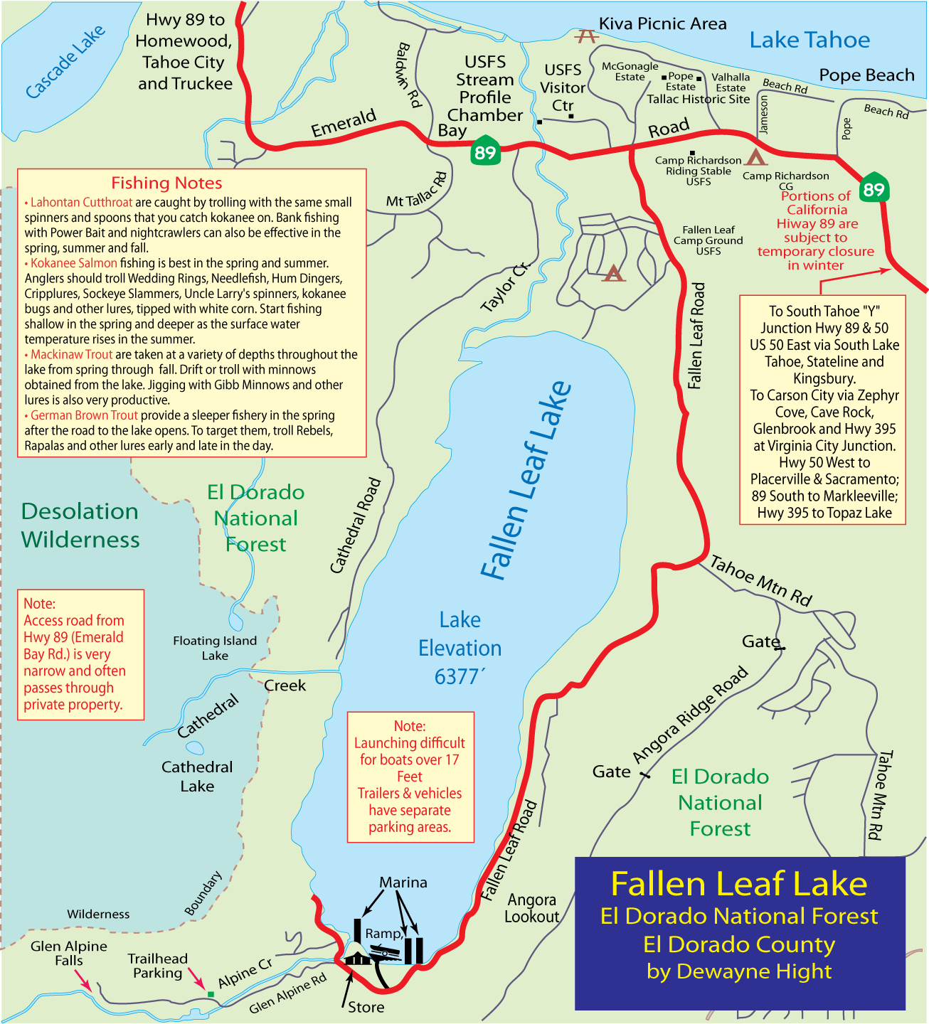 Fallen Leaf Lake Map