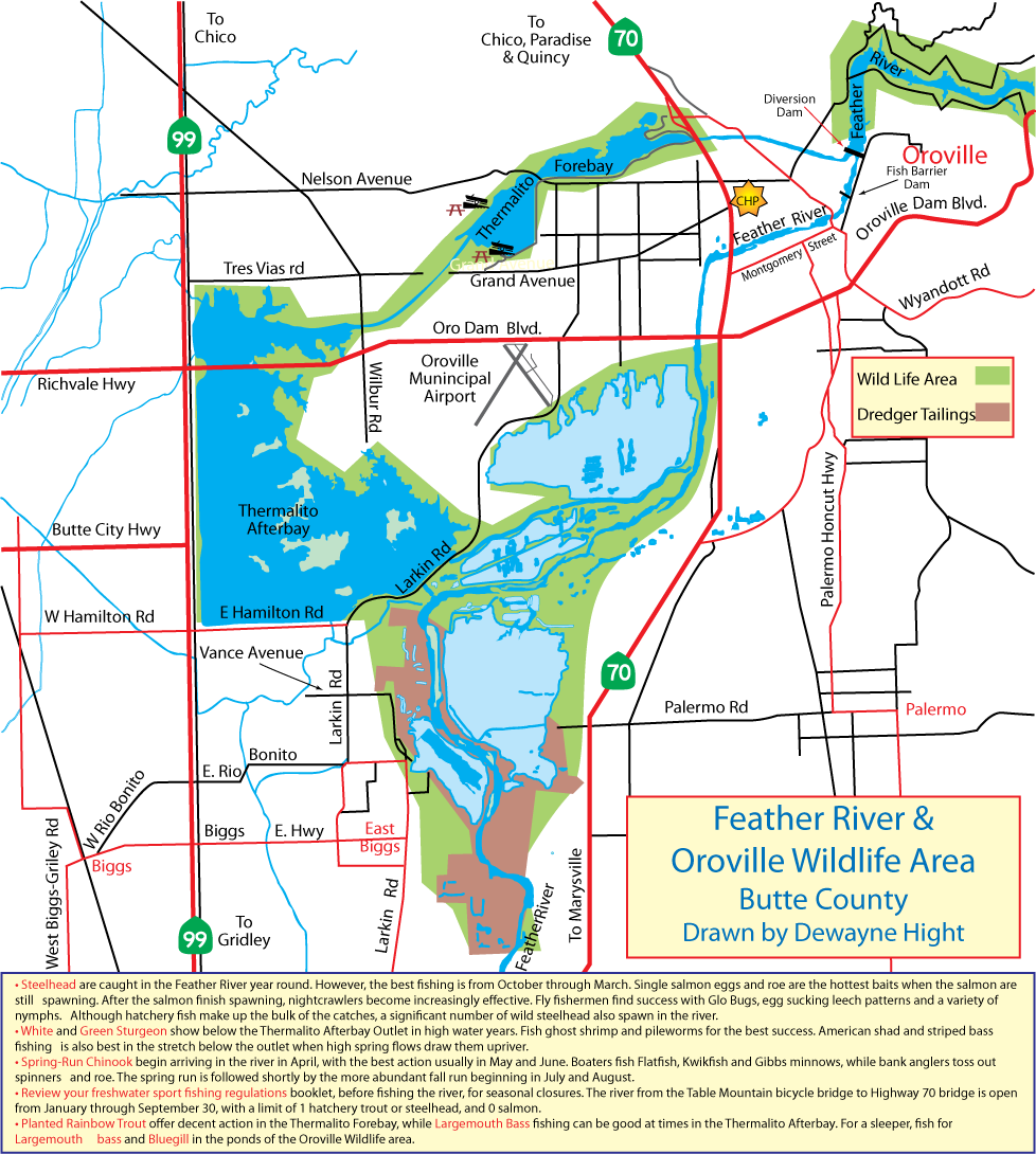 Feather River Lower Thermalito Map