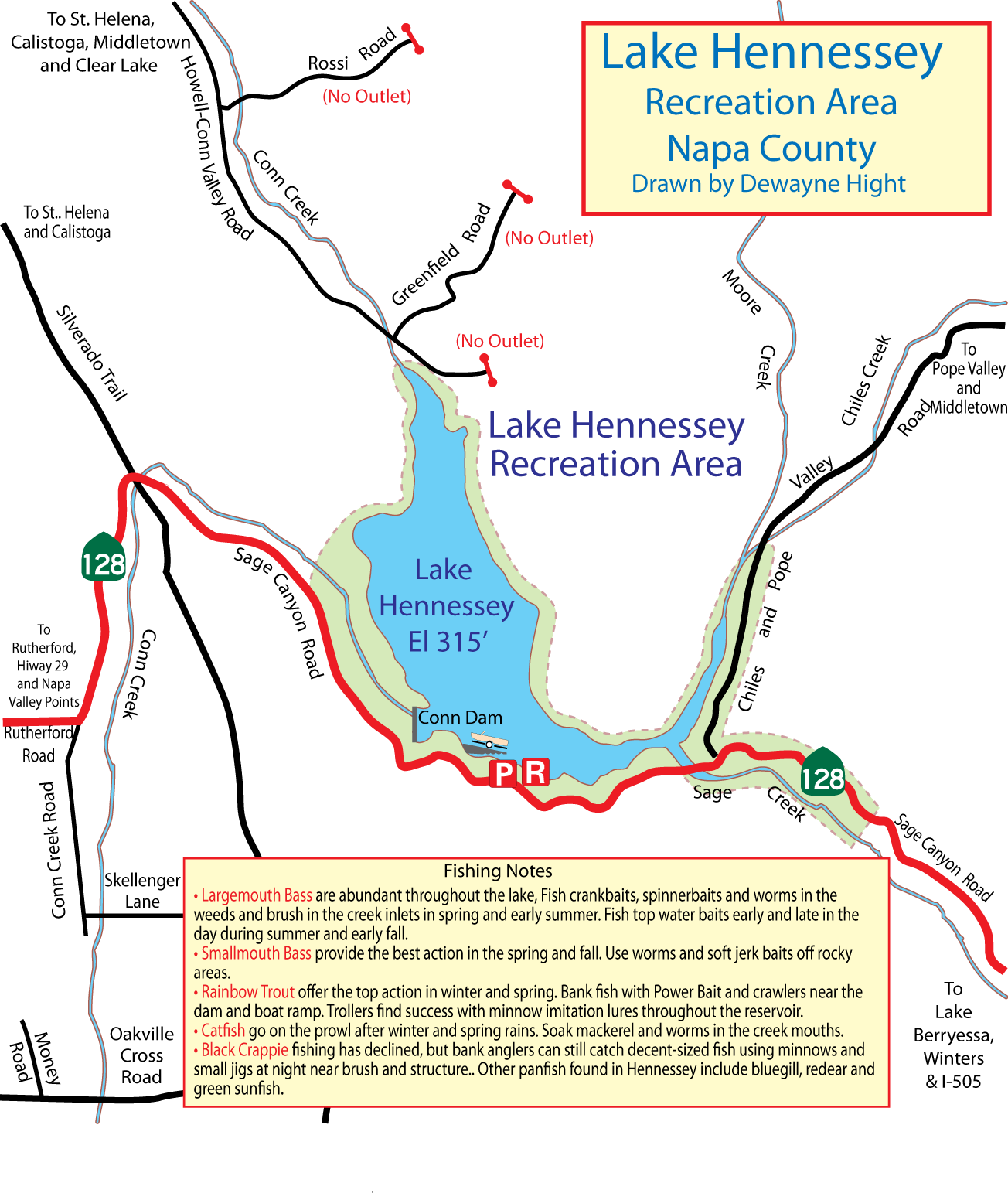 Hennessey Lake Map