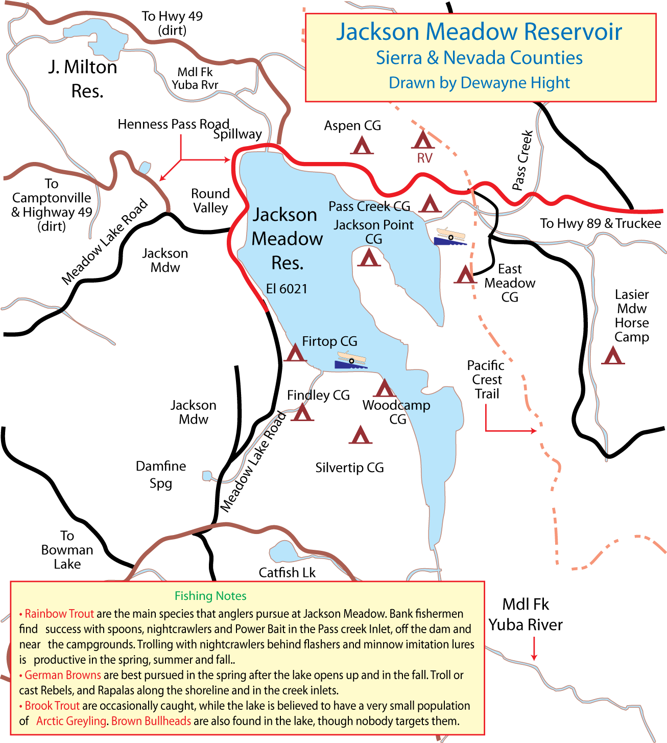 Jackson Meadows Reservoir Map