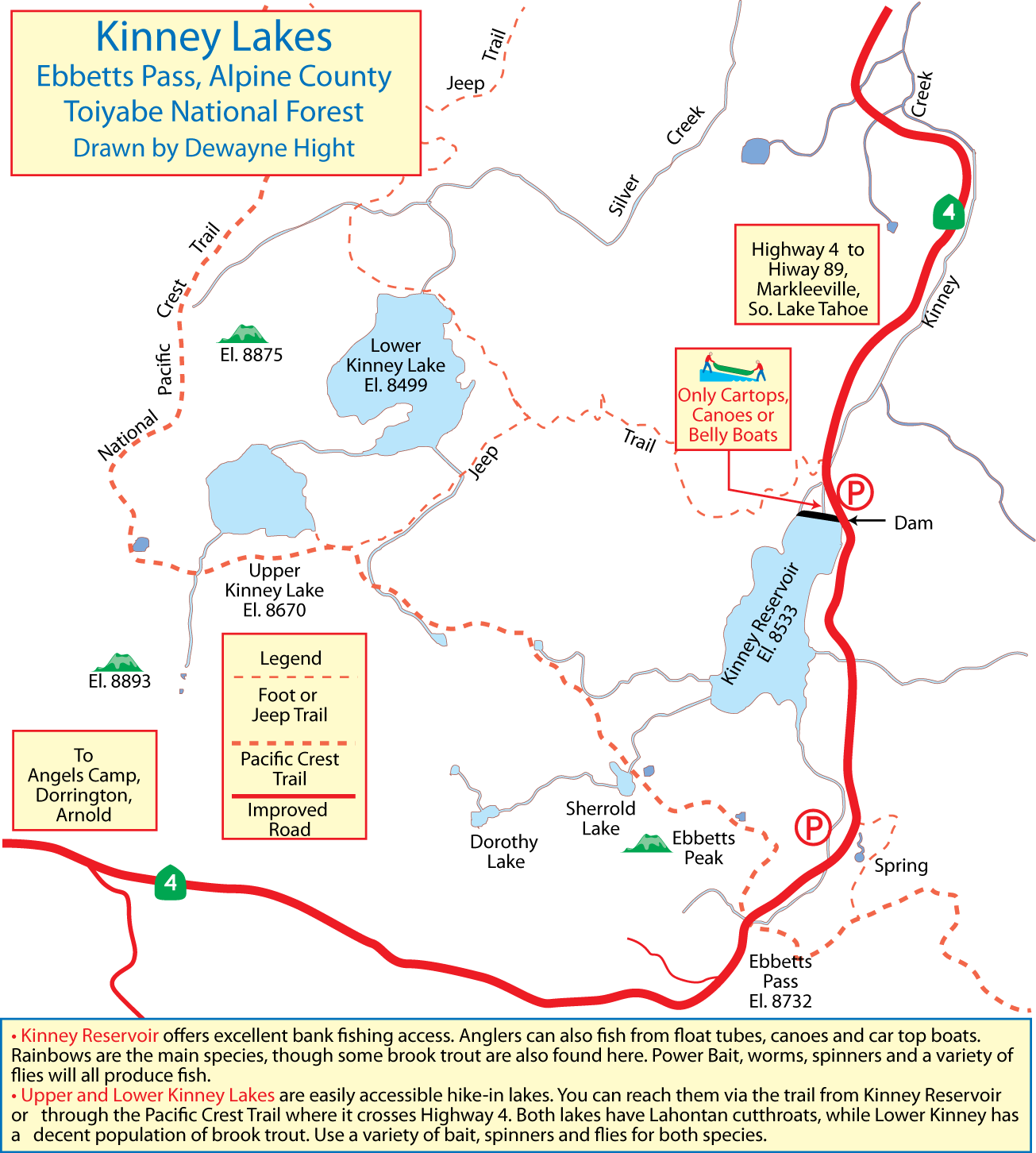Kinney Lakes Map