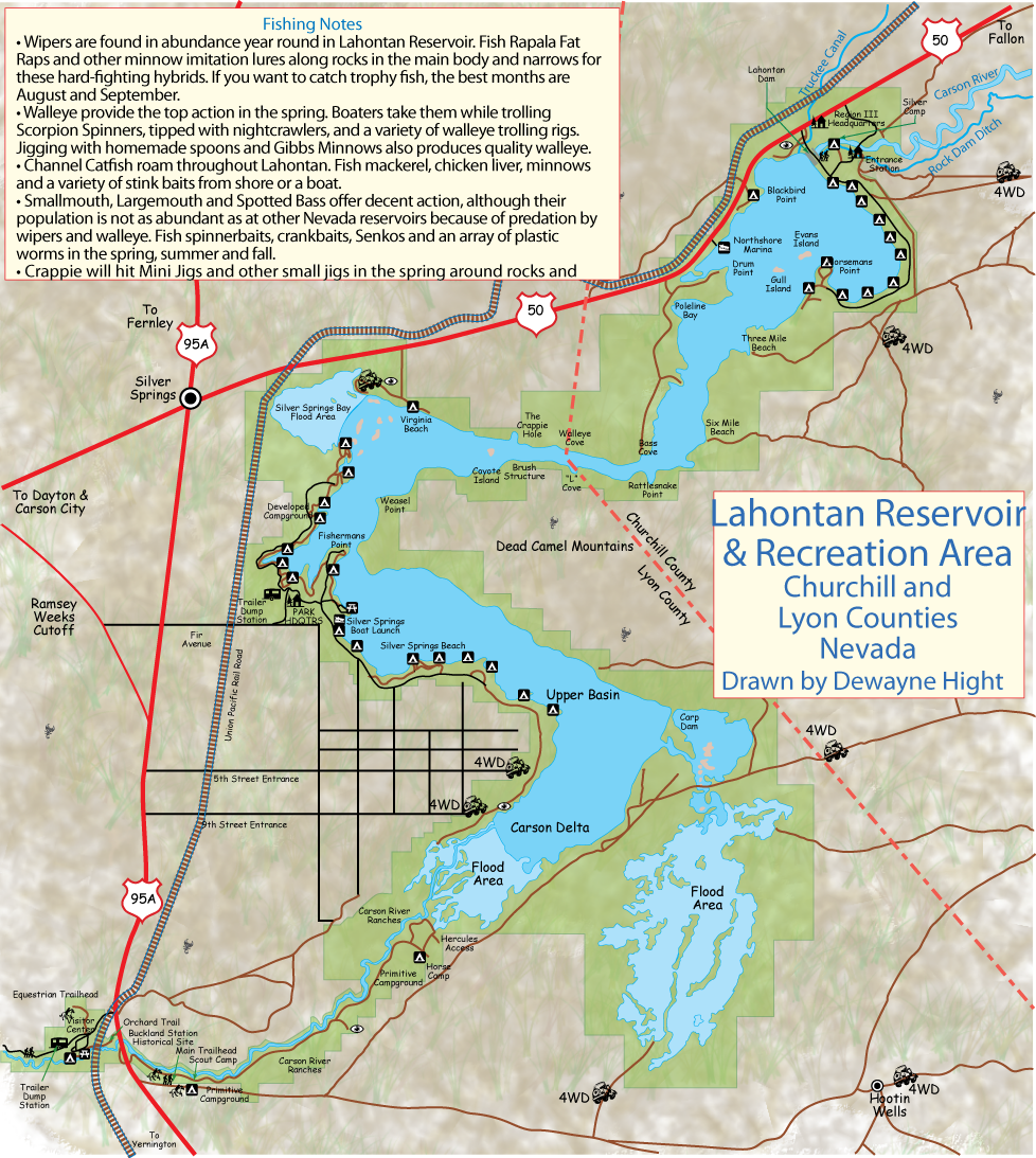 Lahontan Reservoir Map