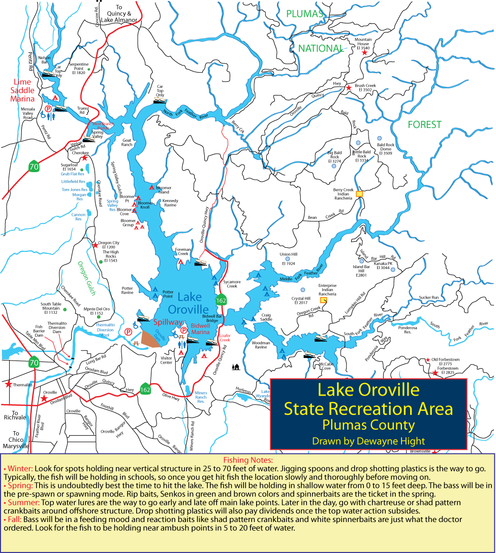 Lake Oroville Map