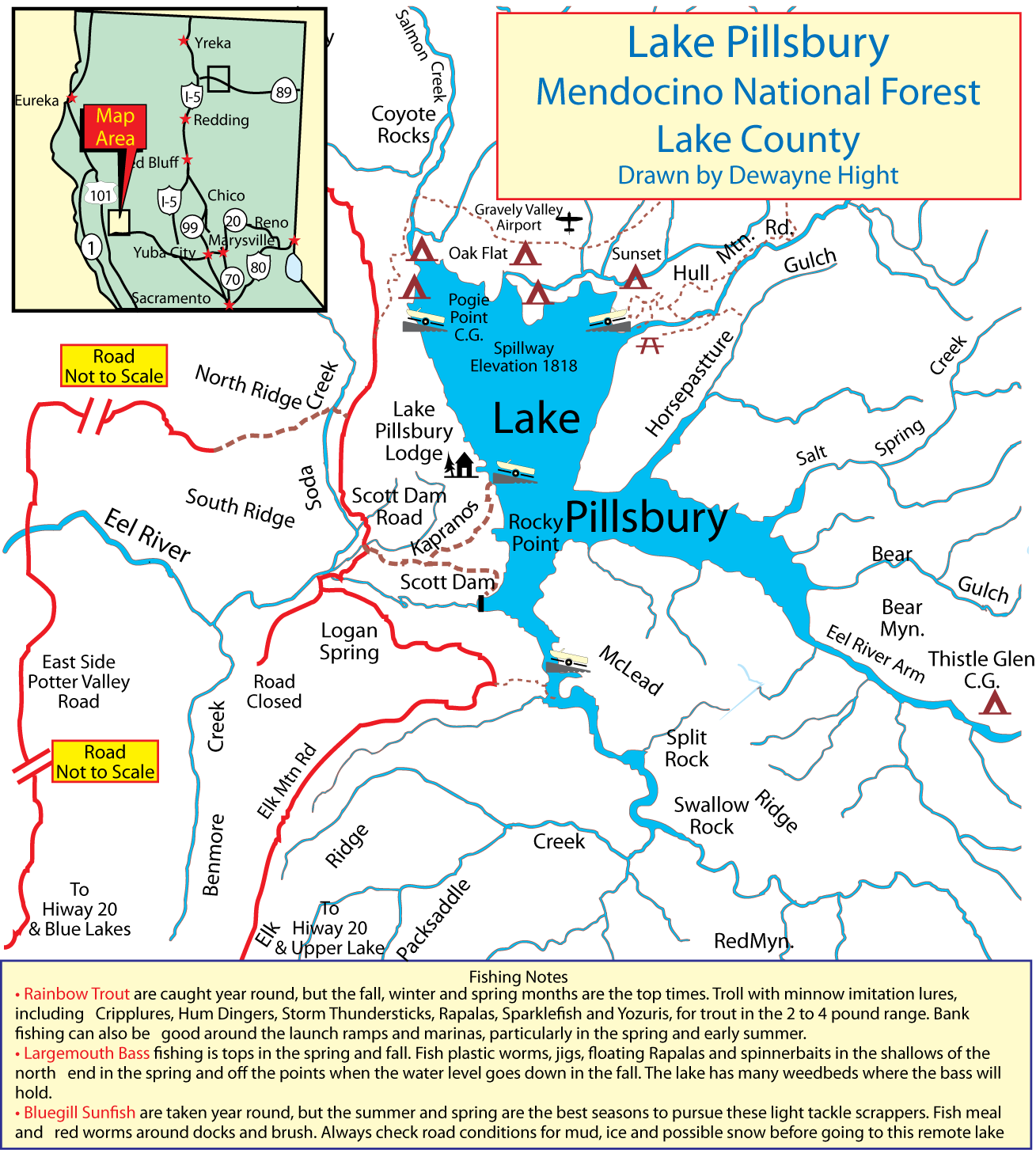 Lake Pillsbury Map
