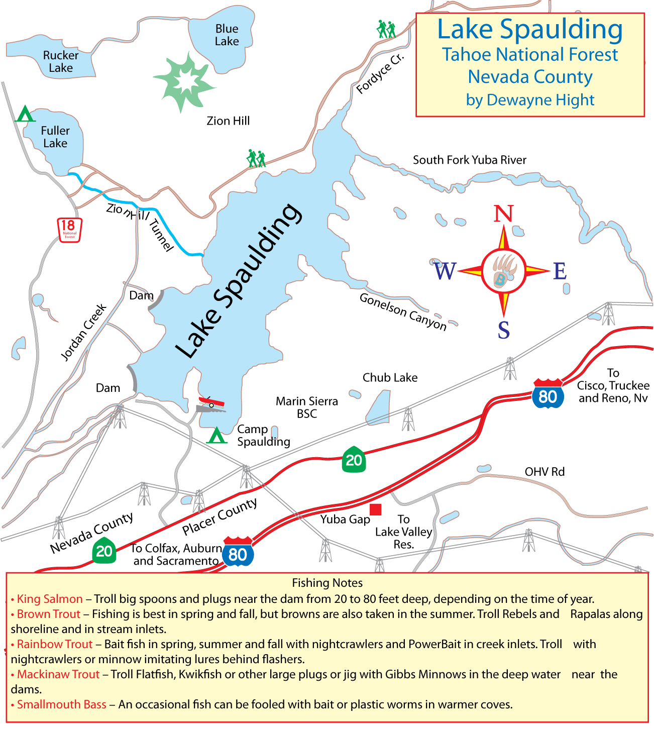 Lake Spaulding Map