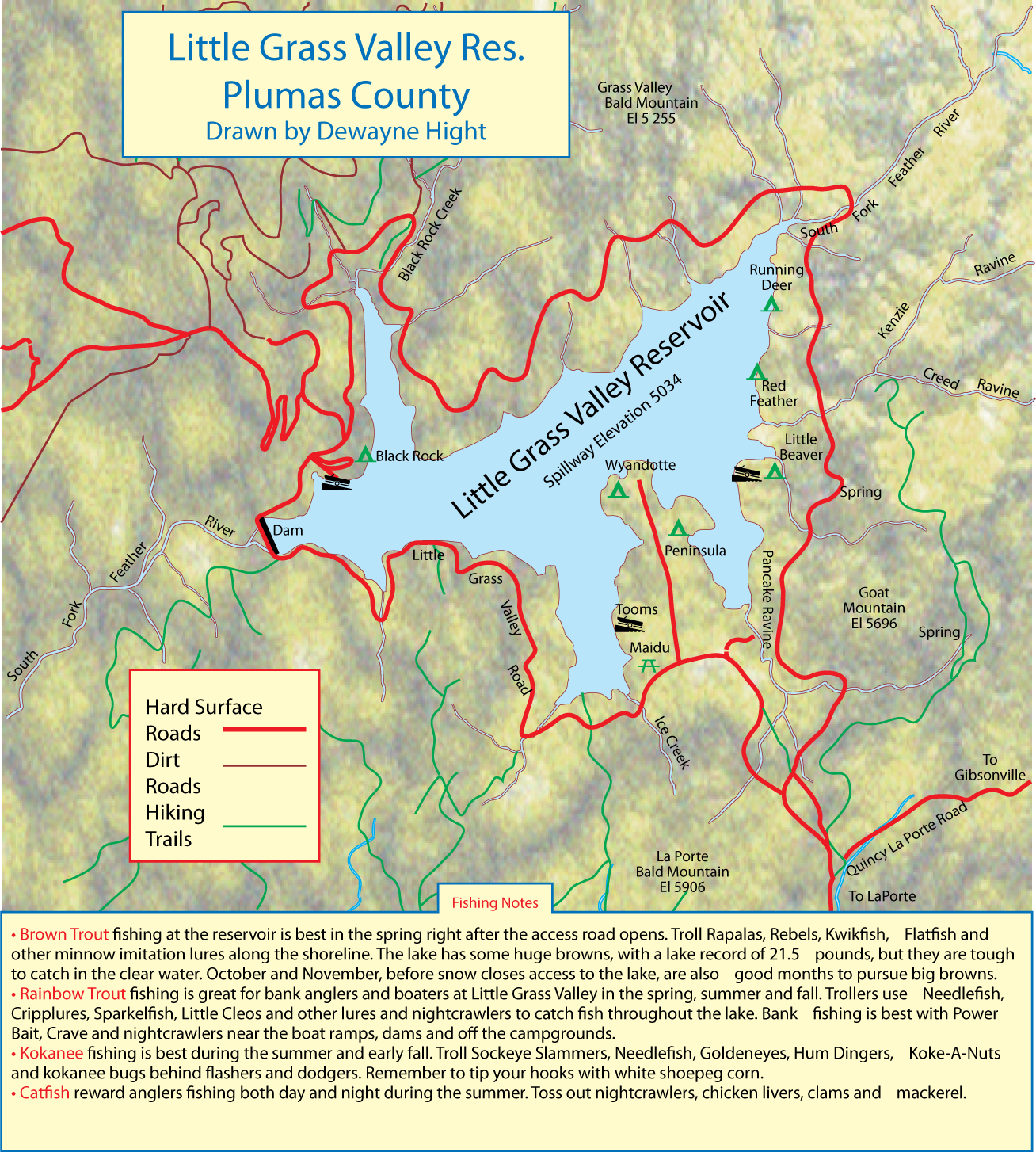 Little Grass Valley Reservoir Map
