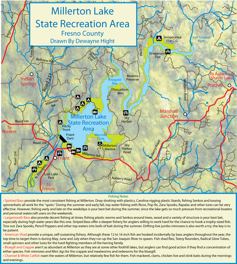Millerton Reservoir Map