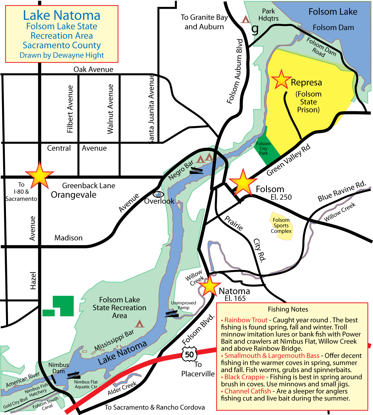 Natoma Reservoir Map
