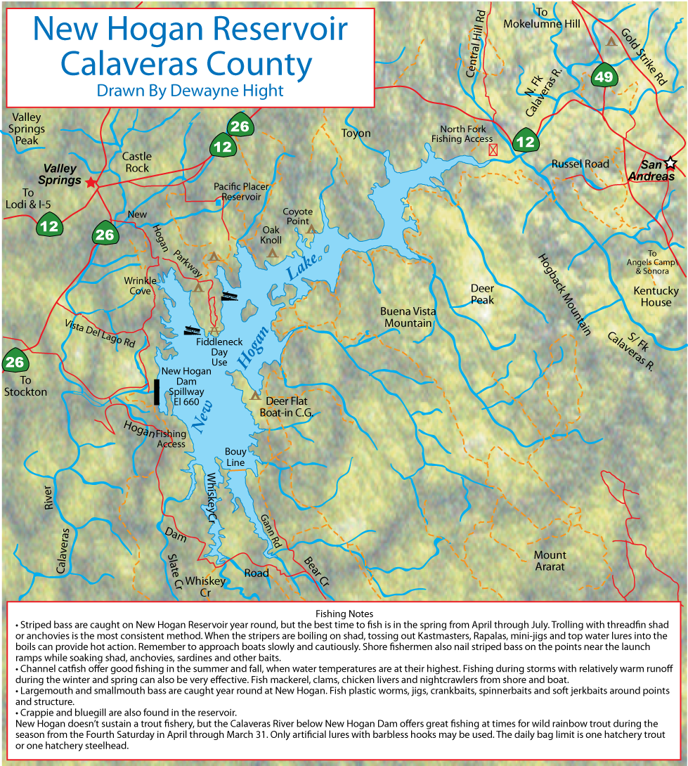New Hogan Reservoir Map