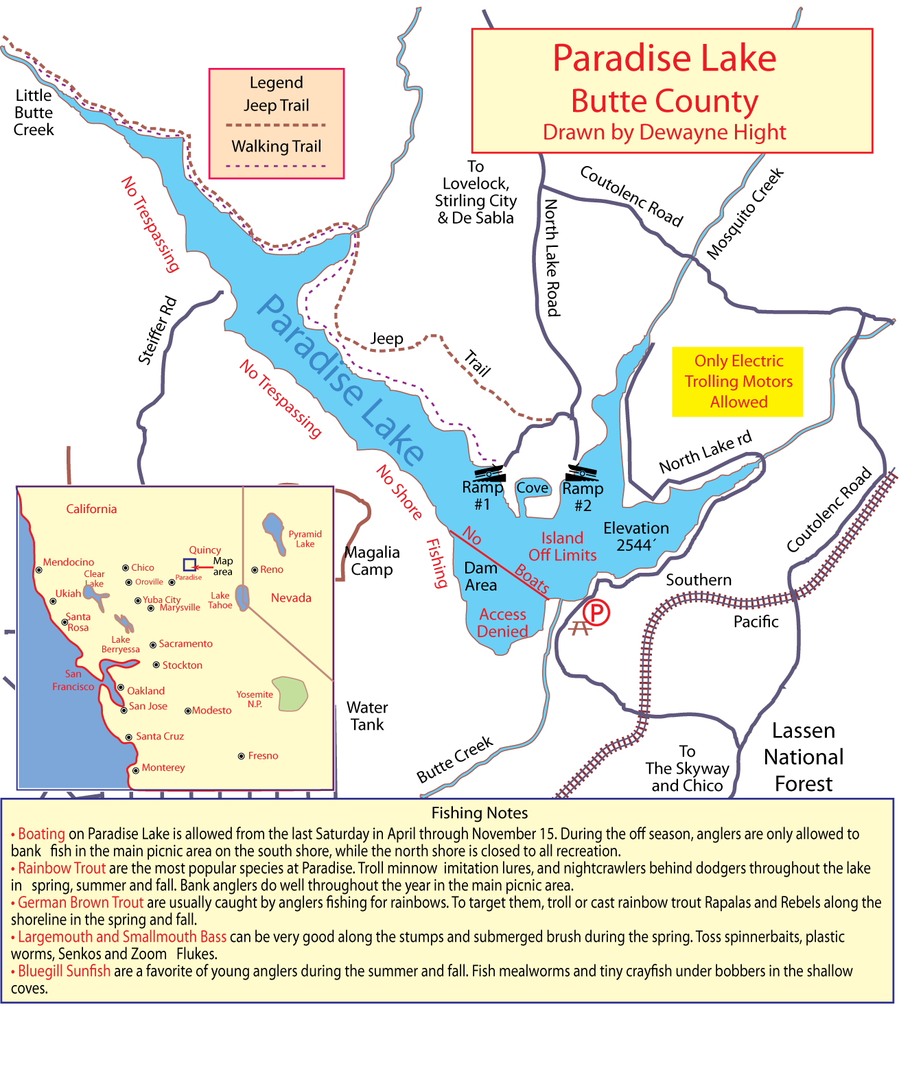 Paradise Reservoir Map