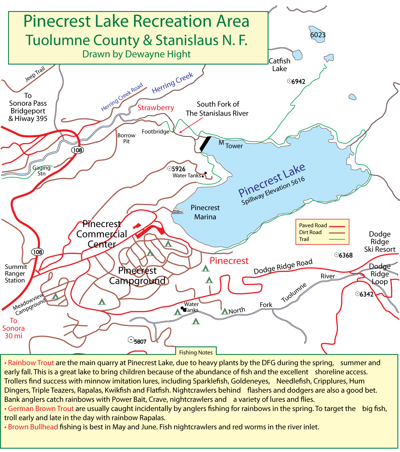 Pinecrest Reservoir Map