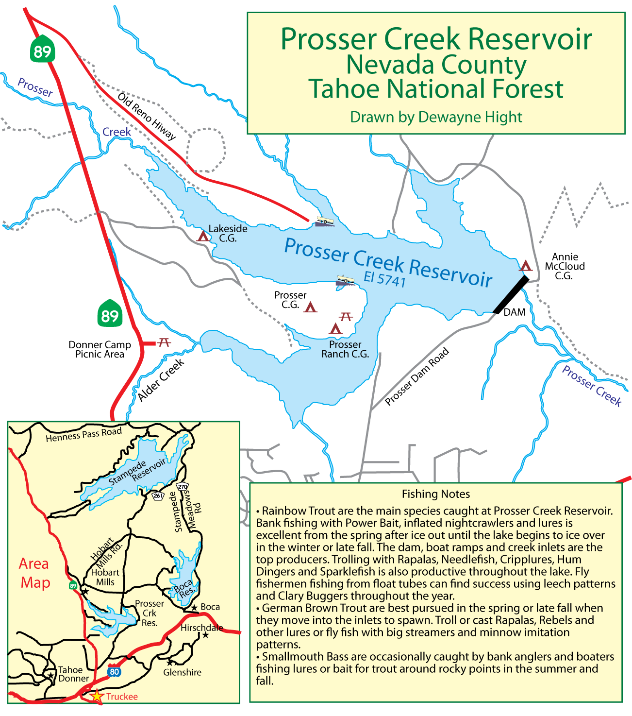 Prosser Creek Reservoir Map