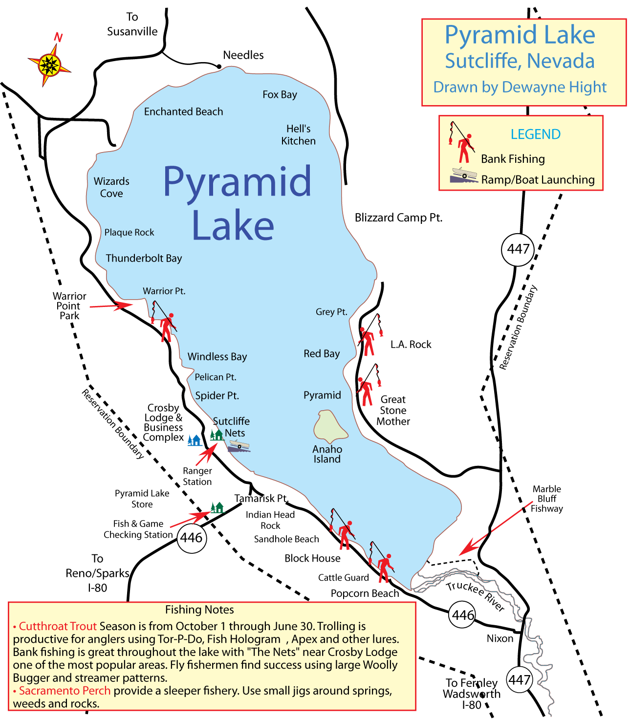 Pyramid Lake Map