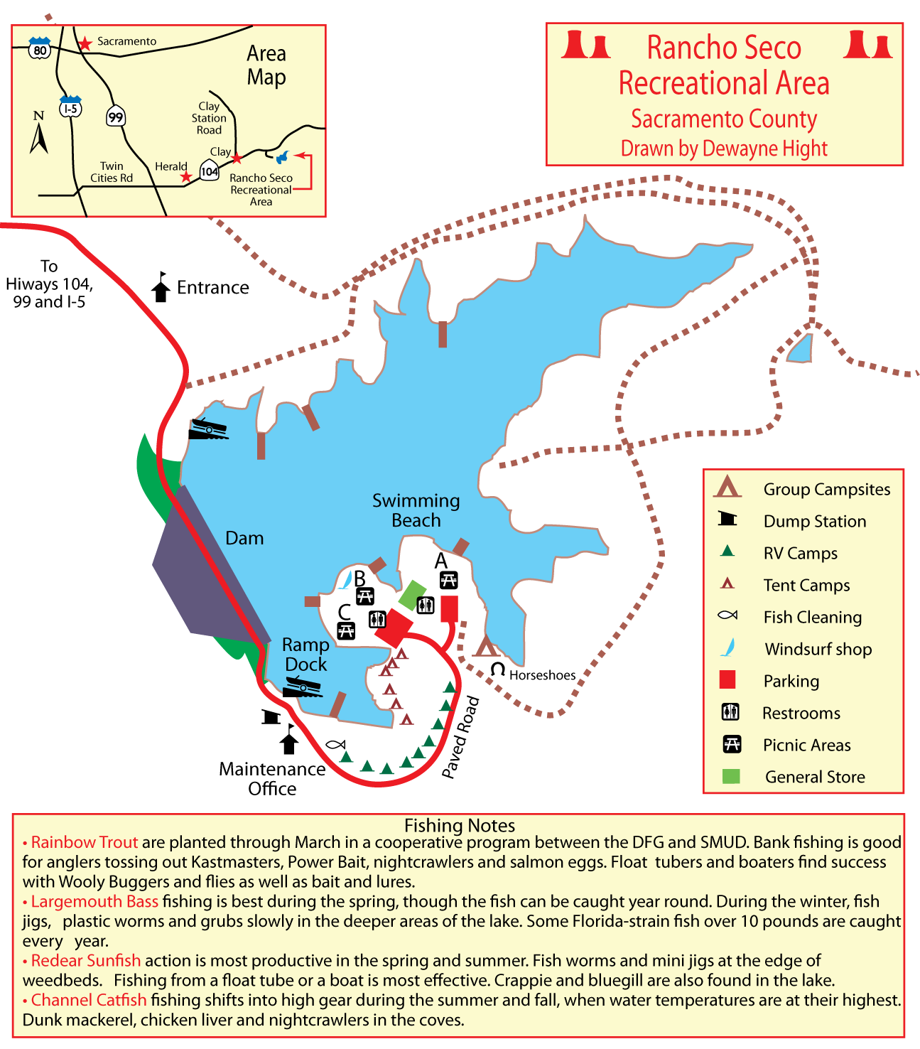 Rancho Seco Lake Map