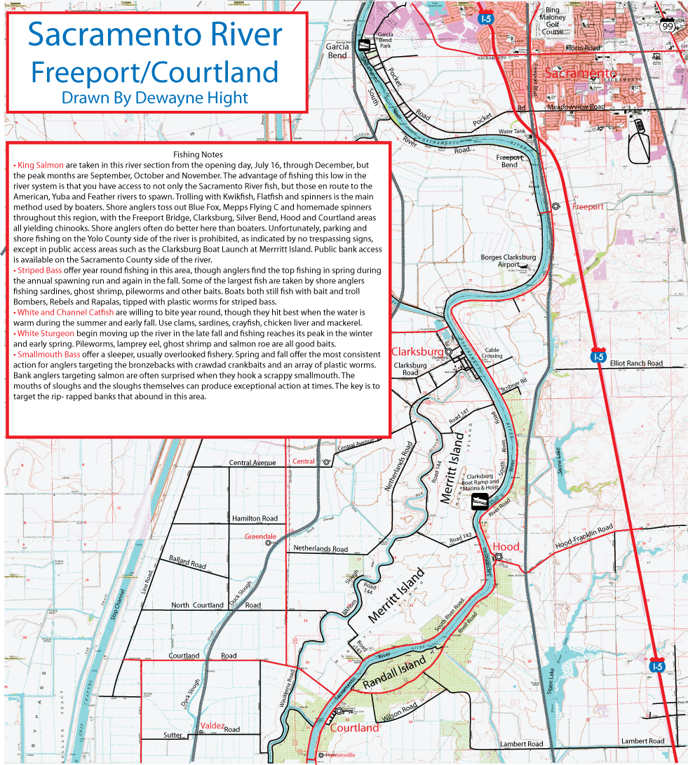 Sacramento River Delta Courtland Map