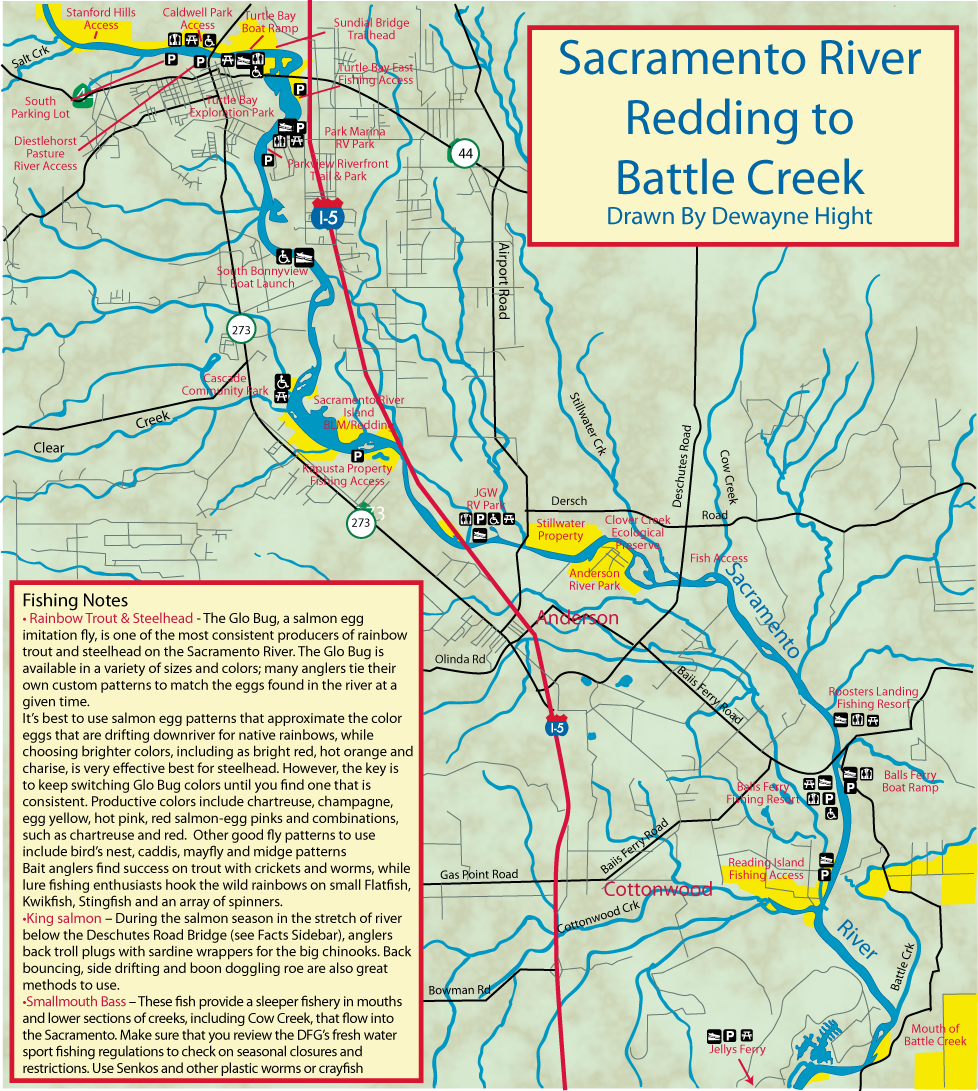 Sacramento River Middle Redding Map