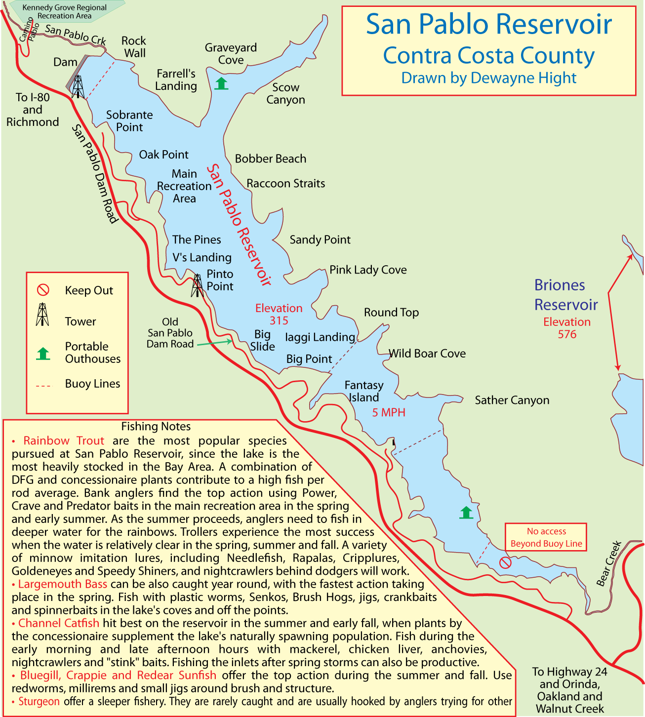 San Pablo Reservoir Map