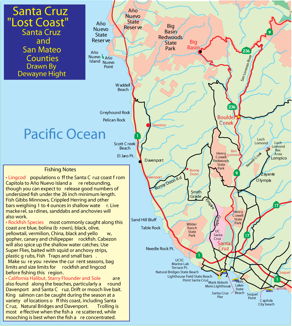 Santa Cruz Coast Map