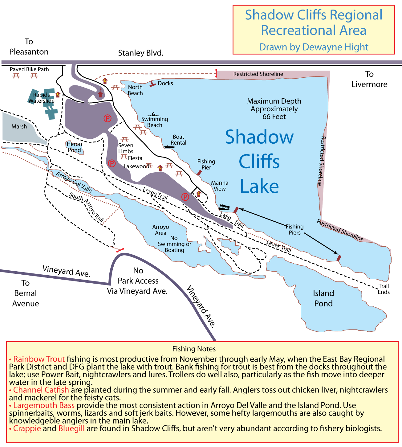 Shadow Cliffs Lake Map