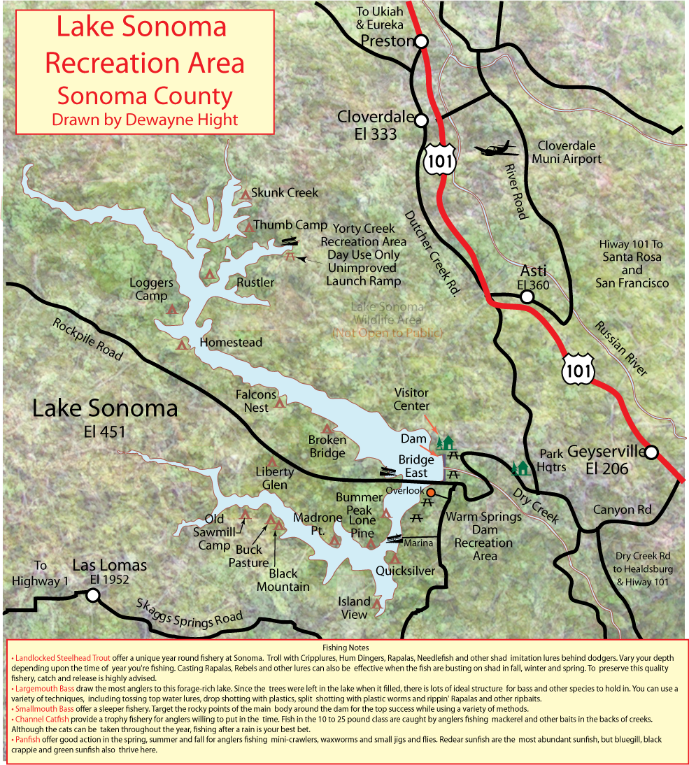 Sonoma Lake Map
