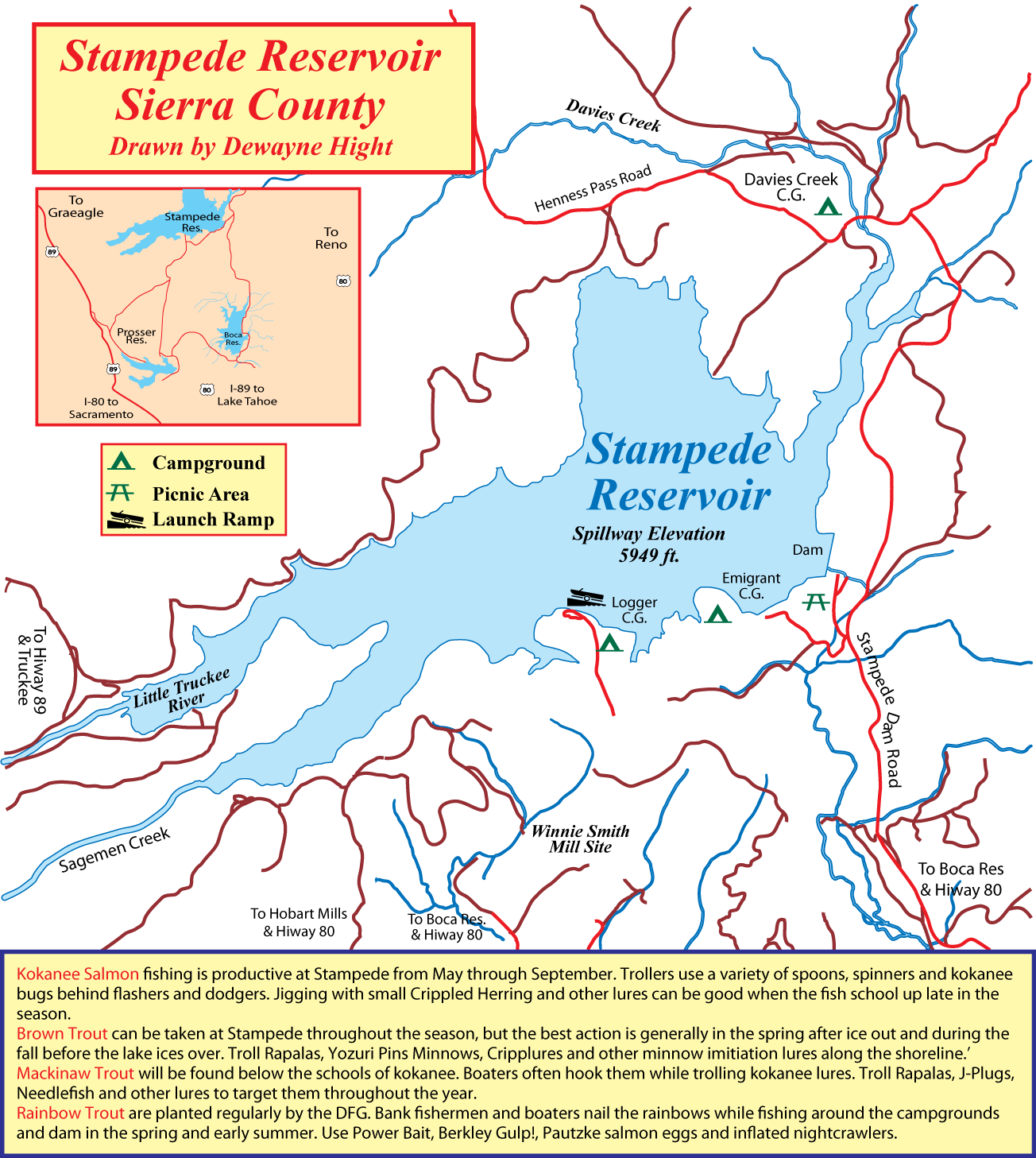 Stampede Reservoir Map