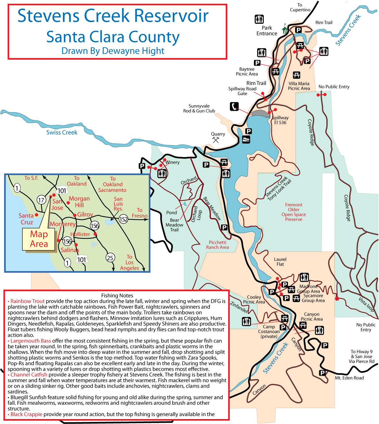 Stevens Creek Reservoir Map