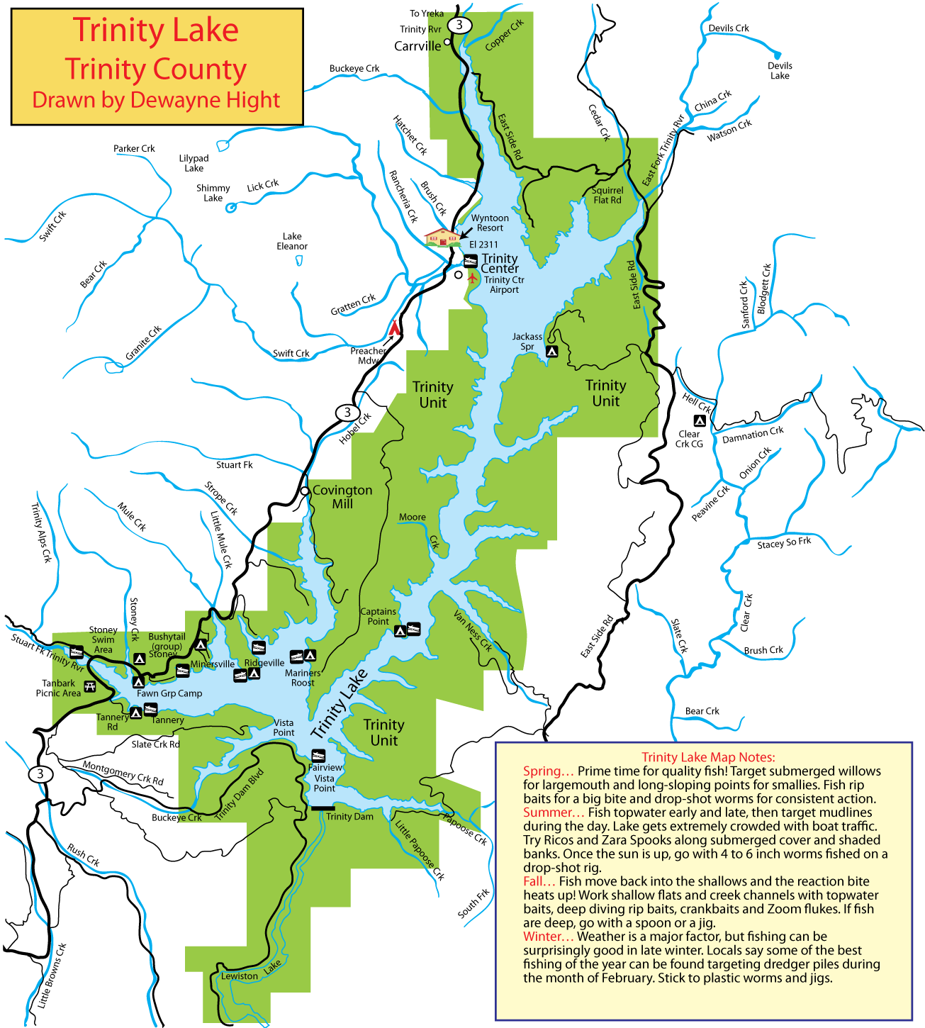 Trinity Lake Map