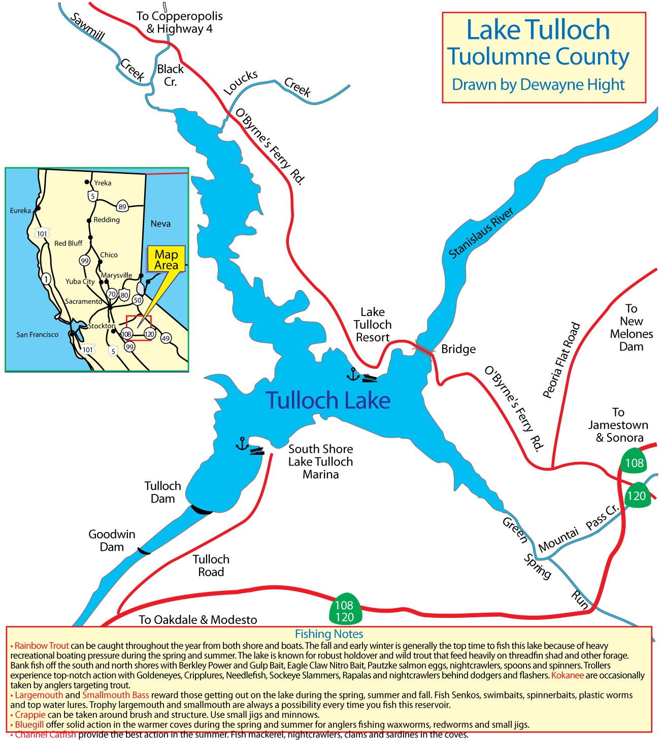 Tulloch Reservoir Map
