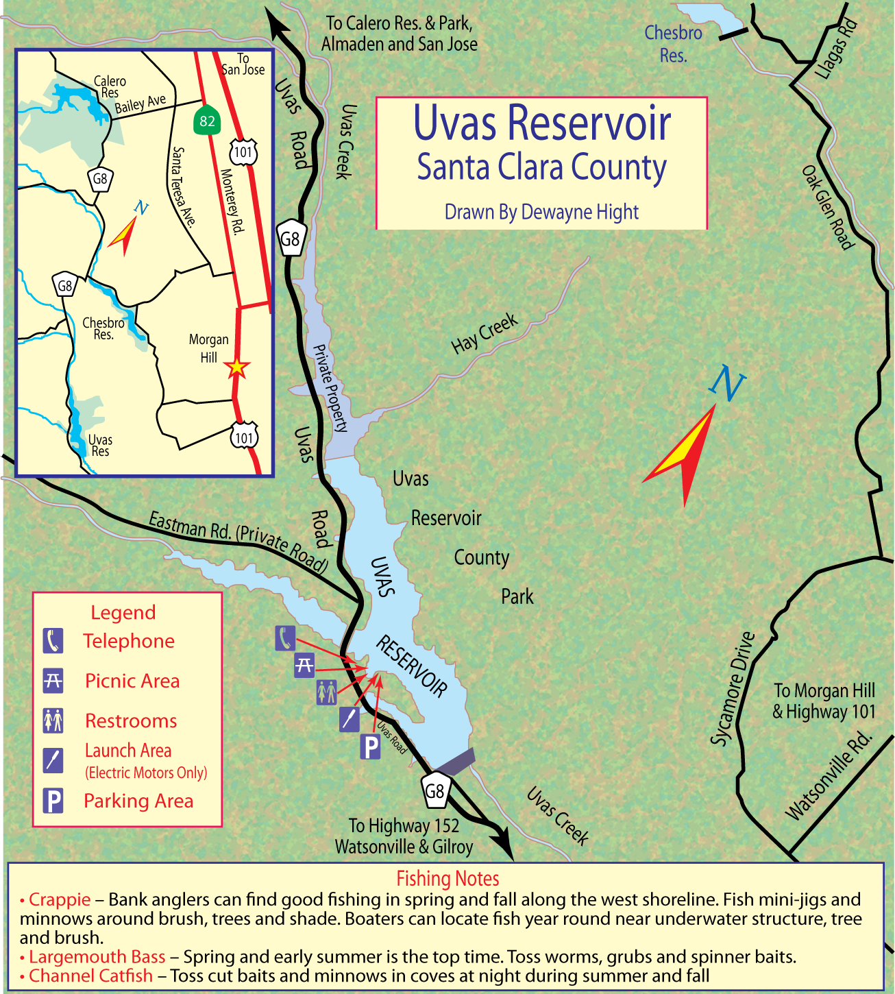Uvas Reservoir Map