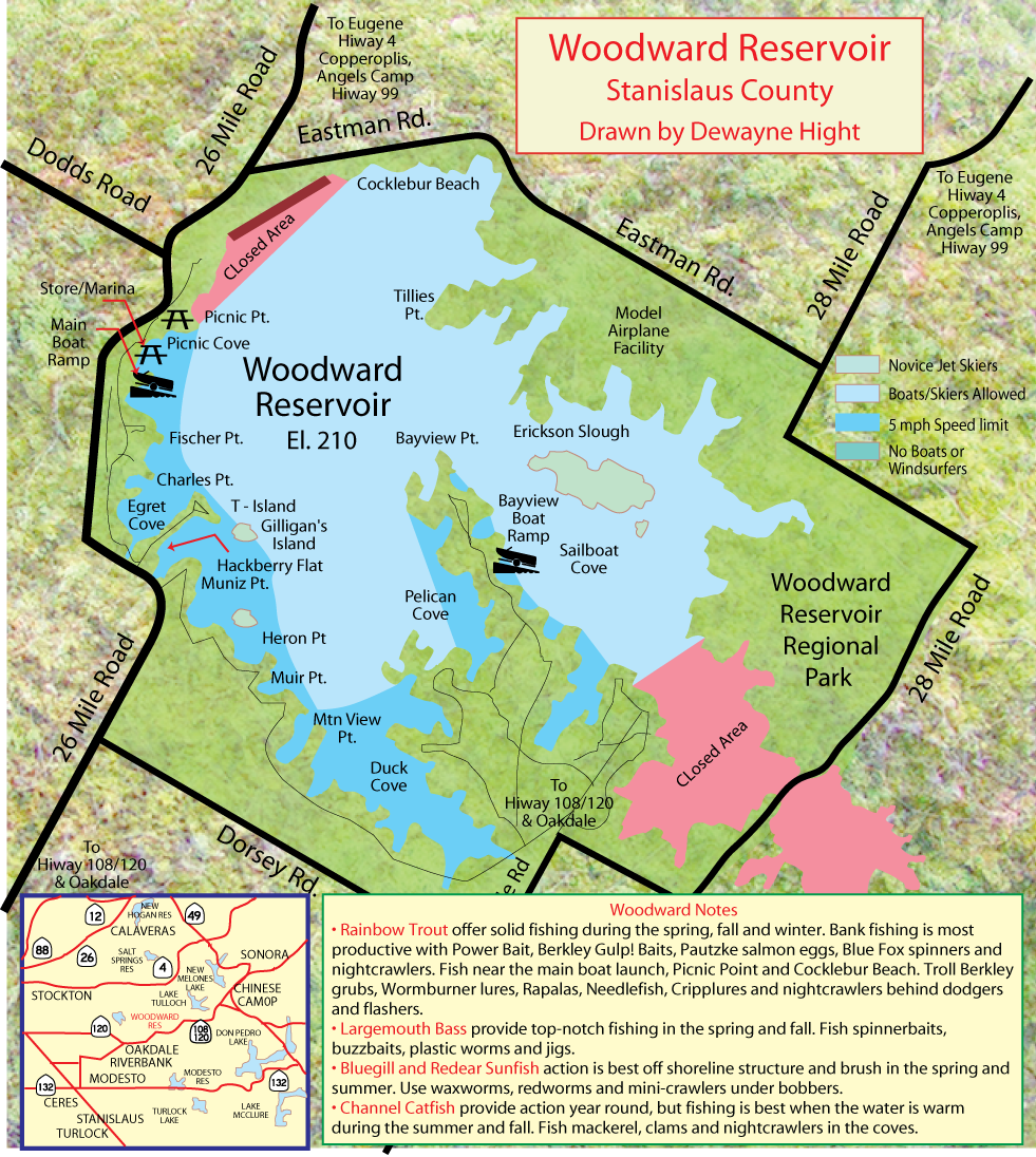 Woodward Reservoir Map